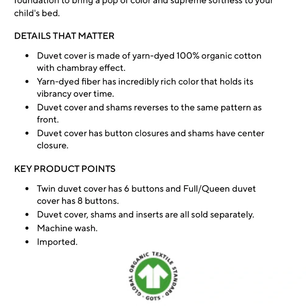 Pottery Barn Organic Bedding